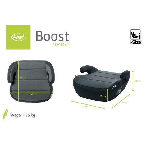 4Baby Boost - podstawka, podwyższenie na fotel 125-150 cm | Graphite (grafitowy) - 7